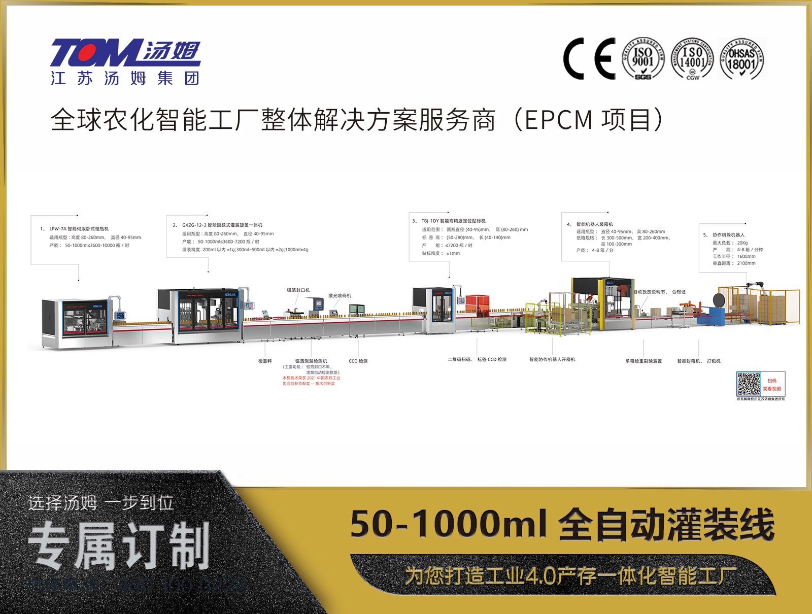 50-1000ml重型機(jī)組灌裝線（柔性化生產(chǎn)100ml≤7200瓶/時(shí)，1000ml≤3600瓶/時(shí)）